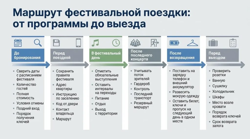 Маршрут фестивальной поездки: от программы до выезда